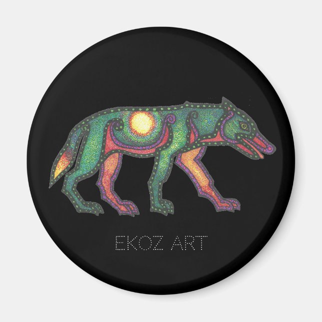 Pictish Wolf Sun Magnet (Front)