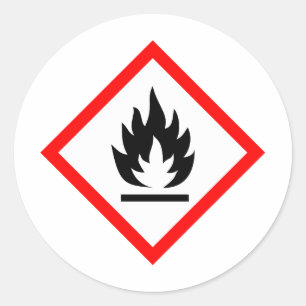 Pictogram [flammable] classic round sticker