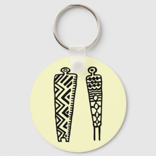 Pictograph Men-BW Key Ring