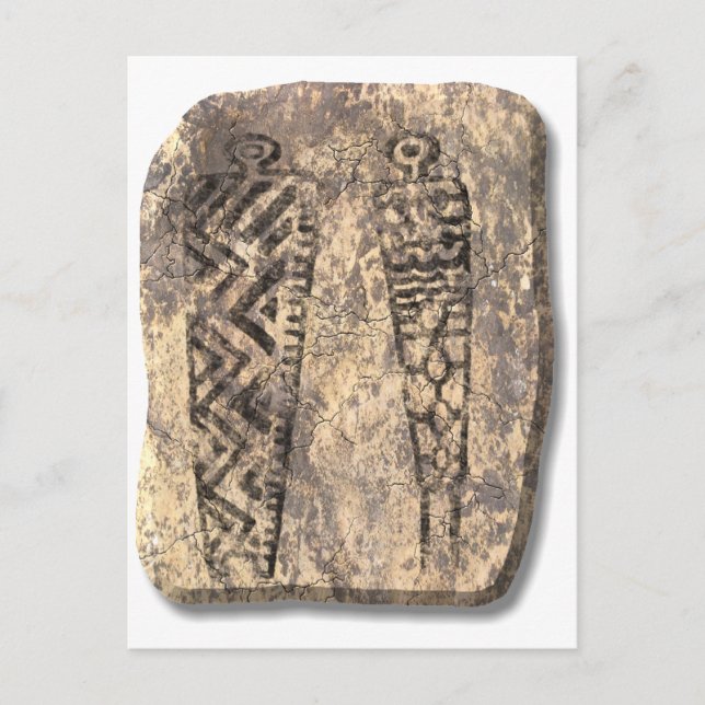 Pictograph men-stone postcard (Front)