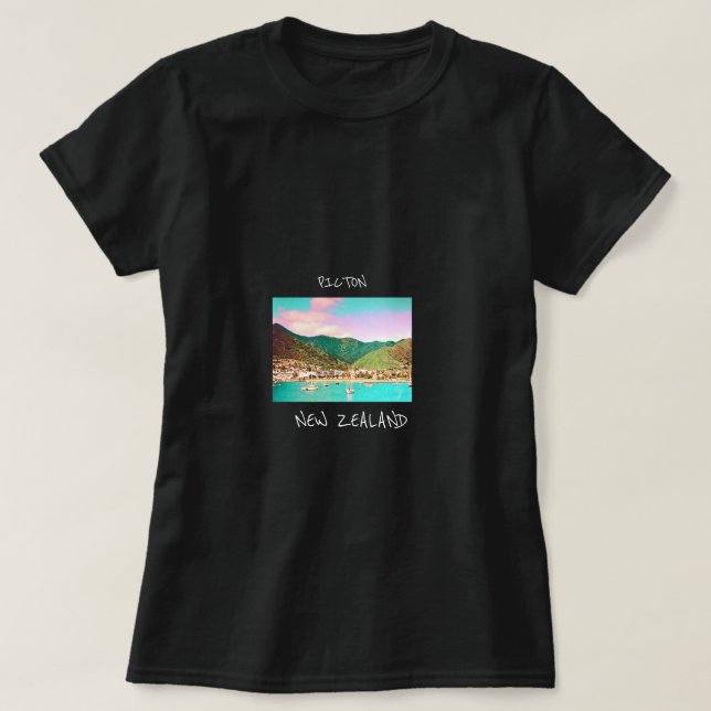 Picton Harbour New Zealand travel T-Shirt (Design Front)