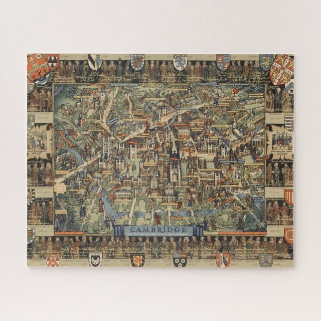 Pictorial Map of Cambridge, England Jigsaw Puzzle (Horizontal)