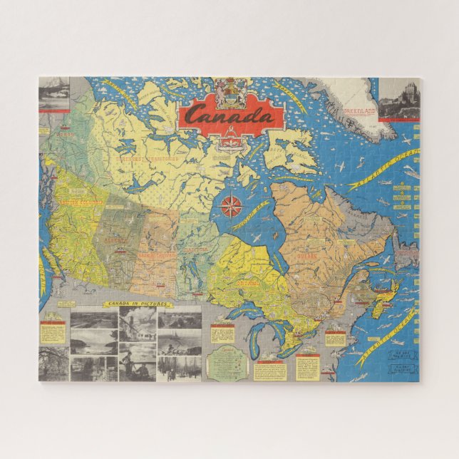 Pictorial Map of Canada - Landmarks Jigsaw Puzzle (Horizontal)