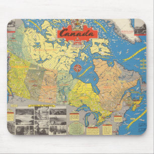 Pictorial Map of Canada - Landmarks Mouse Pad