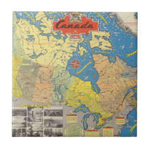 Pictorial Map of Canada - Landmarks Tile