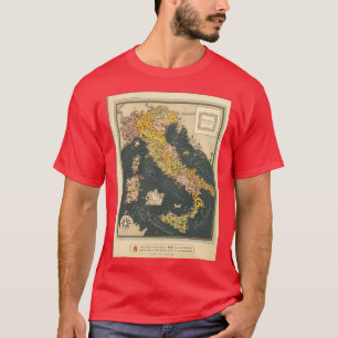 Pictural Map of Italy Colourful small map with vig T-Shirt