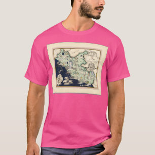 Pictural Map of Lazio Italy Colourful small map wi T-Shirt
