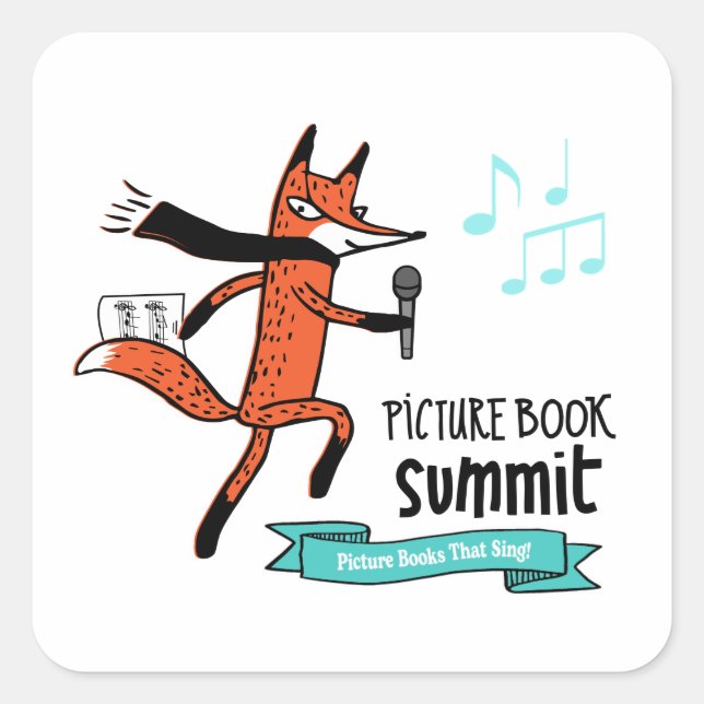 Picture Book Summit: Picture Books That Sing Tee Square Sticker (Front)