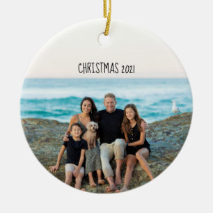 Picture Custom Text Personalised  Ceramic Tree Decoration