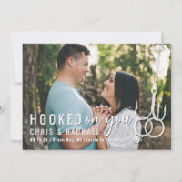 Picture Fishing Hook Wedding Rings Save the Date