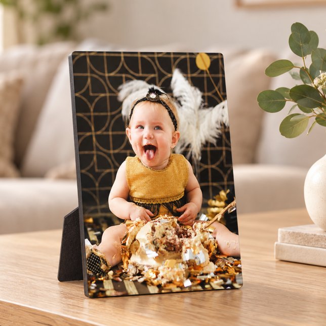 Picture Frames Easel Back Birthday Plaque  (Tabletop plaque has an easel back, display on a shelf, desk, counter, wipes clean, no frame needed)