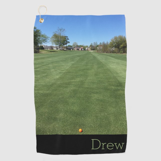 Picture Name Personalised Photo Golf Towel (Front)