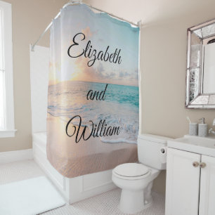 Picture of a Beach at Sunrise Shower Curtain