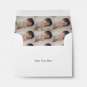 picture of child cuddling very cute beagle puppy envelopes