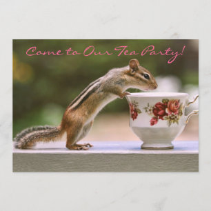 Picture of Chipmunk with China Teacup Invitation