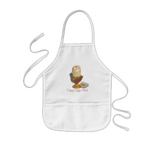 picture of dippy egg in chicken shaped egg cup fun kids apron