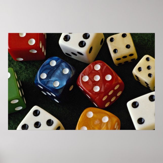 Picture of Multicolored dice Poster (Front)