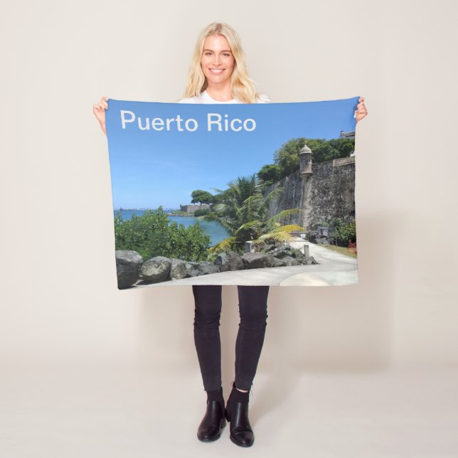 Picture of Old San Juan in Puerto Rico Fleece Blanket (In Situ)