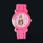 picture of smiling cute bunny rabbit watch<br><div class="desc">This original trendy kids watch has an illustration of a cute brown bunny rabbit on the watch face, the bunny really stands out against the blue background of the the watch face and the numbers are bold enough for anyone to see. This trendy watch also has a matching strap. The...</div>