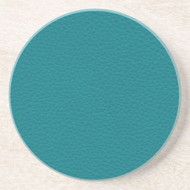 Picture of Teal Leather. Coaster (Front)