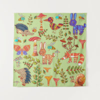 Picture of the forest life. Flora and fauna. Vinta