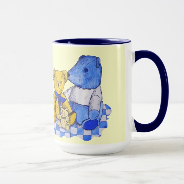 picture of three cute old vintage teddy mug (Right)