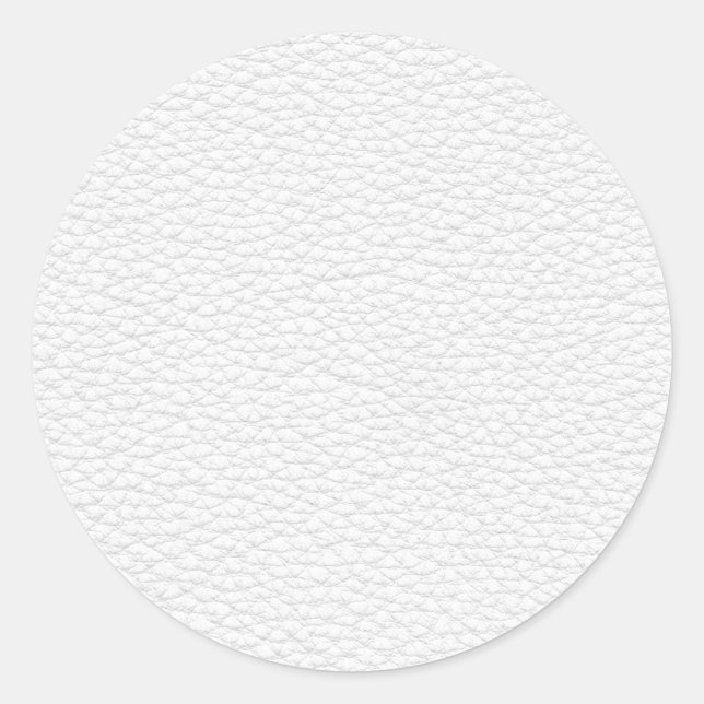 Picture of White Leather. Classic Round Sticker (Front)