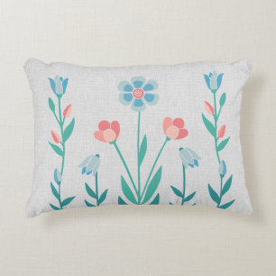 Picture Perfect Garden Floral – Teal & Pink Decorative Cushion