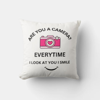 Picture Perfect Love Pink Camera Design Cute GIft Cushion