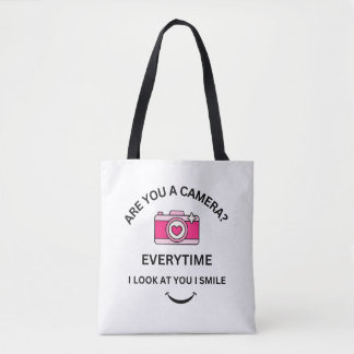 Picture Perfect Love Pink Camera Design Shoulder Tote Bag