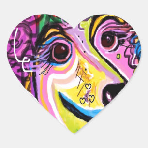 Picture Perfect Poodle Heart Sticker