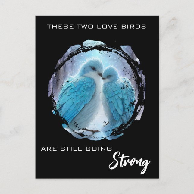 *~* Picture  PHOTO  Love Birds AP54 Anniversary Postcard (Front)