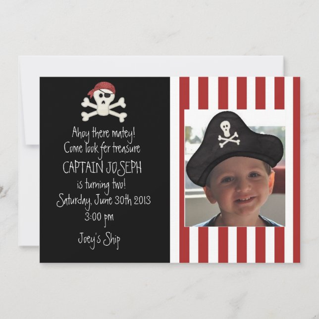 Picture Pirate Birthday Invitation (Front)