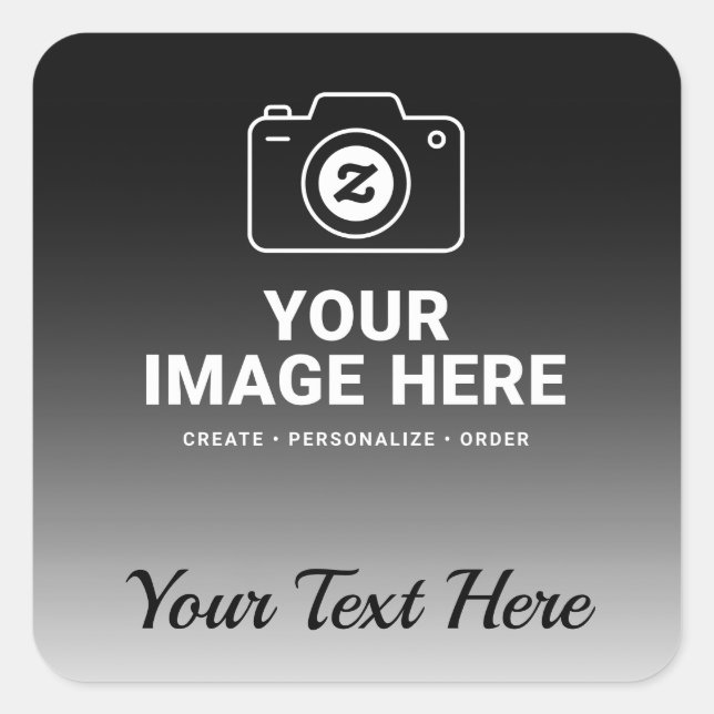 Picture Plus Wording Square Sticker (Front)