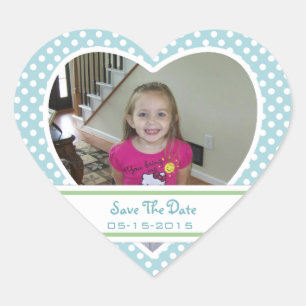 Picture: Polka-dot Heart: Save The Date Stickers