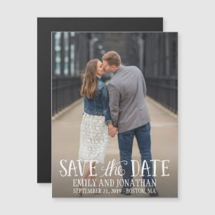 Picture Wedding Save The Date Magnets, Lettered Magnetic Invitation