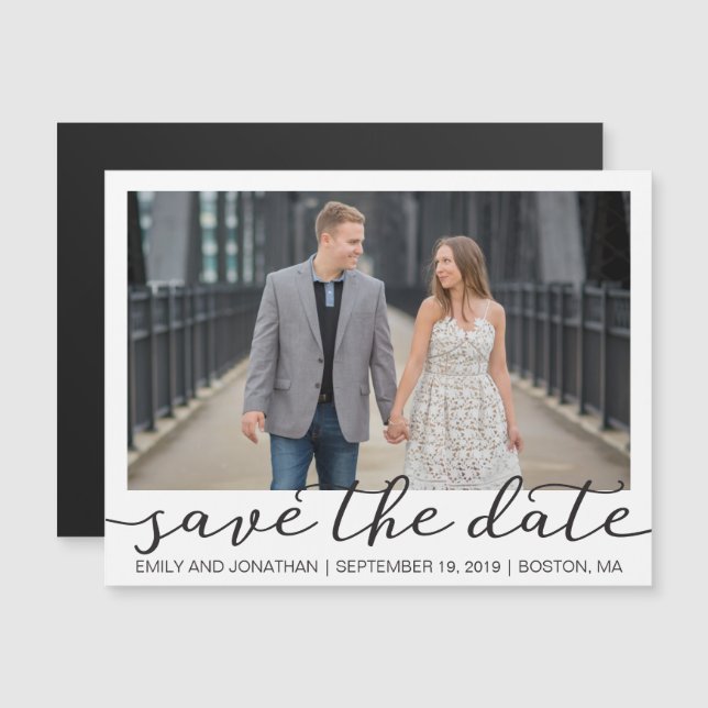 Picture Wedding Save The Date Magnets White Border (Front/Back)