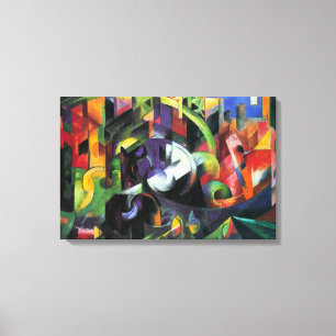 Picture with Cattle by Franz Marc, Vintage Art Canvas Print