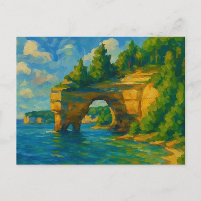Pictured Rocks Michigan Holiday Postcard (Front)