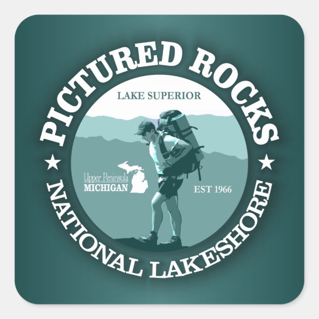 Pictured Rocks NP Square Sticker (Front)