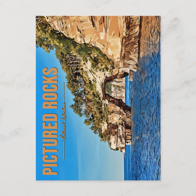 Pictured Rocks Postcard (Front)