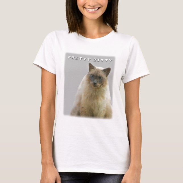 Pictures of cats on women's cat t-shirts (Front)
