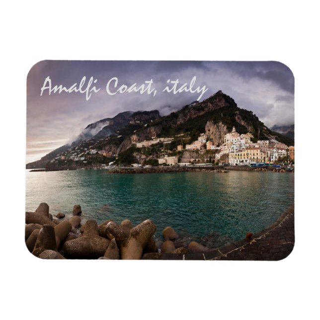 Picturesque Amalfi Coast, Italy Seaside Town Magnet (Horizontal)