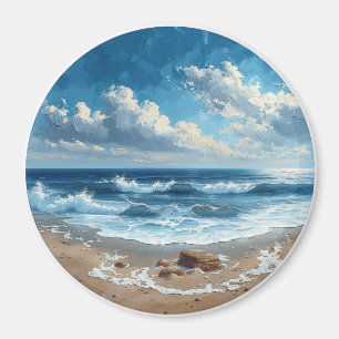 Picturesque Beach - Beautiful Beach Scene Magnet