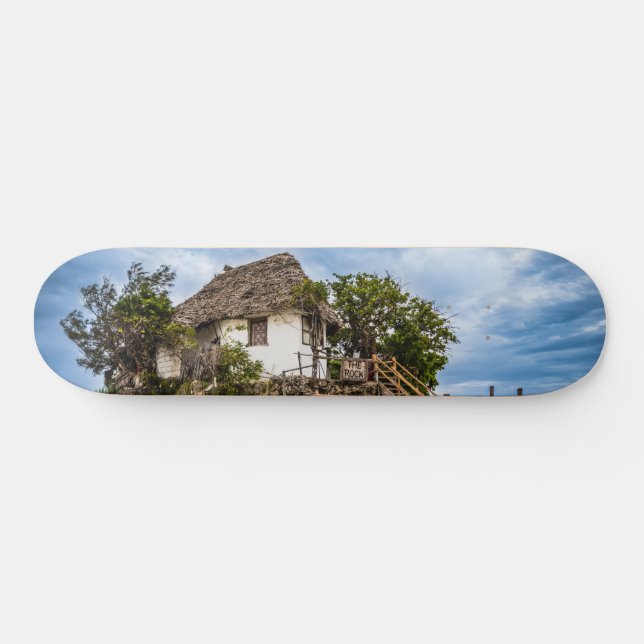 Picturesque house on a tropical coral outcrop skateboard (Horz)