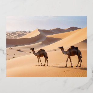 Picturesque Landscape Desert Sand Nature Tranquil  Foil Holiday Postcard