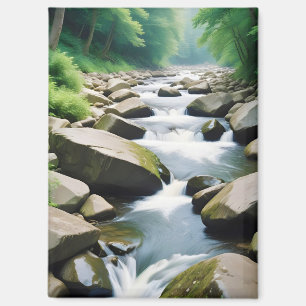 Picturesque Landscape Forest River Nature Tranquil Magnet