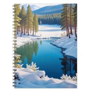 Picturesque Landscape Mountains Winter Nature Calm Notebook