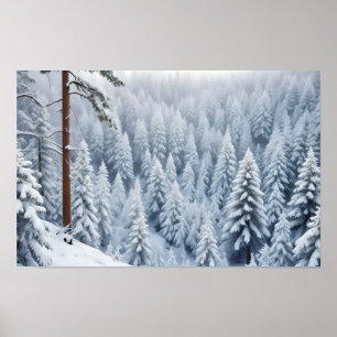 Picturesque Landscape Mountains Winter Nature Calm Poster