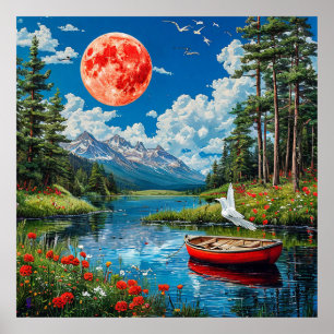 Picturesque landscape poster